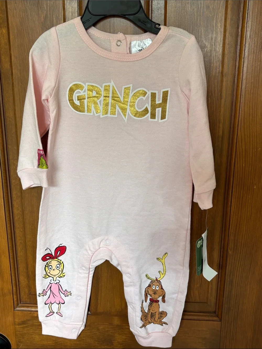 Pink Grinch Graphic One-Piece Bodysuit